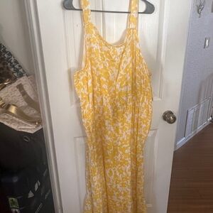 Sonoma Yellow Floral Print Maxi Dress